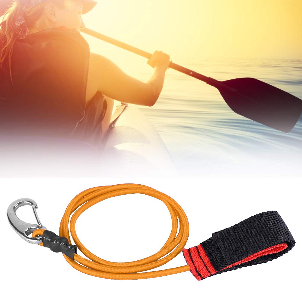 Elastic Kayak Paddle Leash for Canoe Fishing Safety Rope with Carabiner Replacement Paddle Lanyard Boating Surfing 103.1x2.5x4.8cm