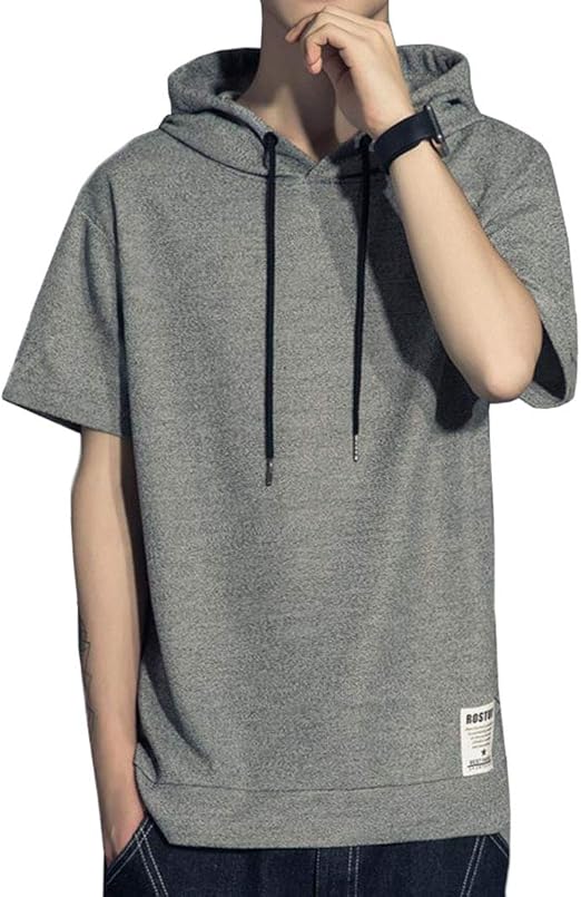 えみり メンズ パーカー 半袖 ｔシャツ フード付き 夏服 トップス 半袖パーカー ティーシャツ プルオーバー クール ゆったり 大きいサイズ お洒落 カジュアル かっこいい トレーナー パーカー 通販 Amazon
