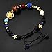 Adjustable Space Galaxy Planet Bracelet- Astronomy Handmade Galaxy Solar System University Bracelet Full Moon Earth Bracelet Gifts for Women and Girls