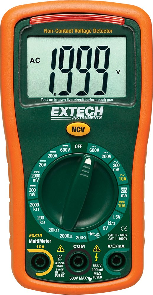 Extech EX310 9 Function Mini MultiMeter + Non-Contact Voltage Detector