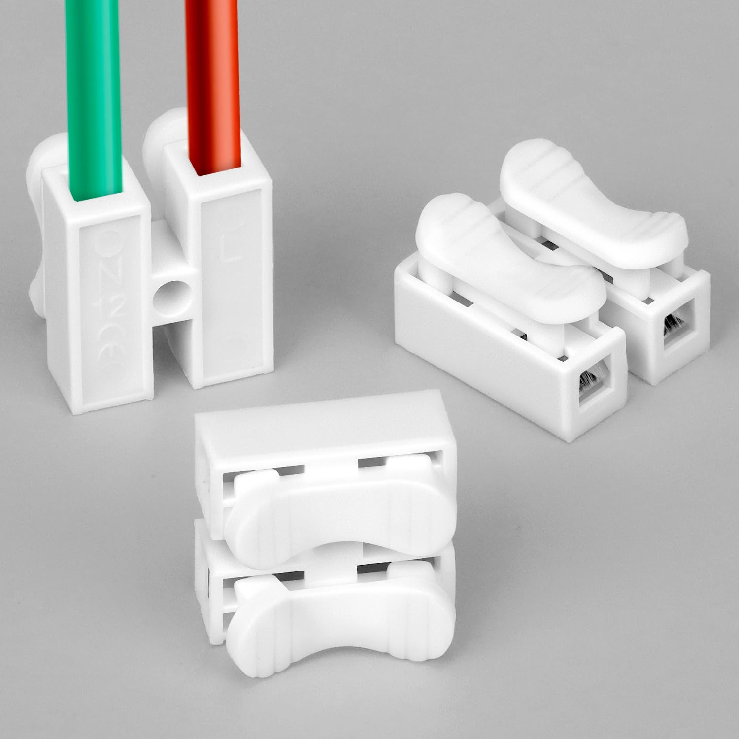 QWORK® 100 Pcs Spring Wire Connectors, CH2 Electrical Connector Blocks for Electrical Cables