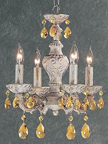Gabrielle 4-Light Crystal Mini-Chandelier (English Bronze - Prisms Rose)