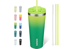 BJPKPK 22oz Tumbler with lid and Straw Stainless Steel Travel Coffee Mug Insulated Tumblers Cups,Bamboo Grove