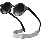 RIVBOS Baby Aviator Wrap Polarized UV400 Sunglasses Soft Frame Secure Strap Toddler,Infant and Newborn (0-18 Months) RBK068
