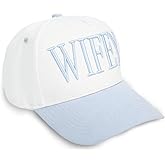 Mikovivi Embroidered Trucker Hat Adjustable Hat Wedding Bridal Shower Anniversary Engagement Gift Couple Cap White Blue