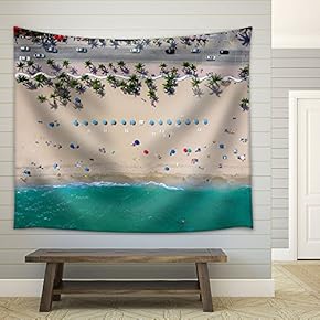 an Aerial View of Tropical Beach - Fabric Wall Tapestry Home Decor - 51x60 inches