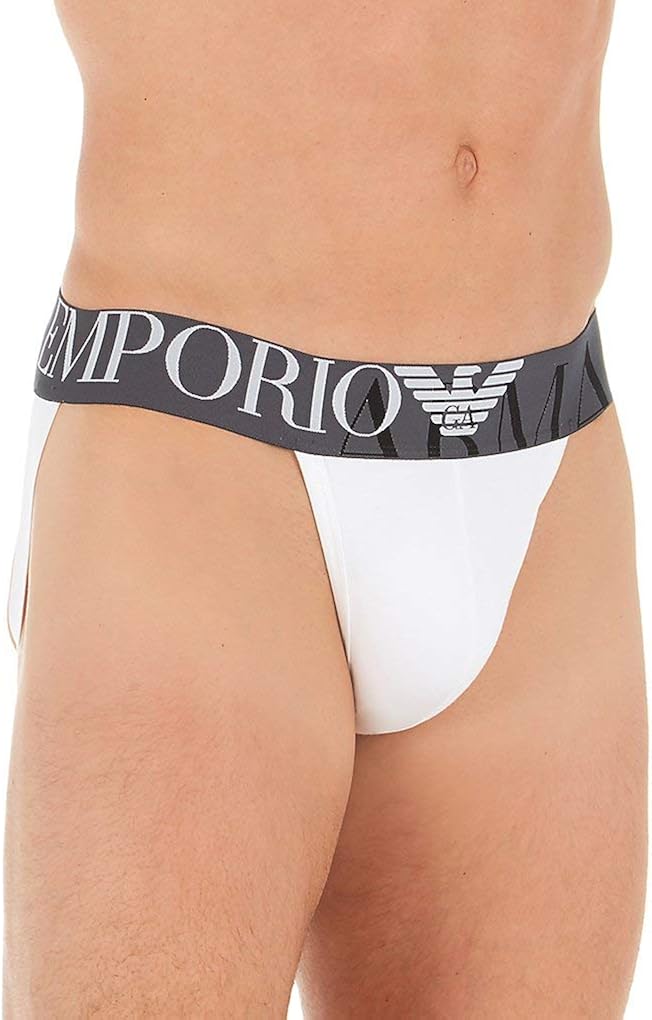 Emporio Armani Men's Megalogo Jockstrap, White, M at  Men’s Clothing store