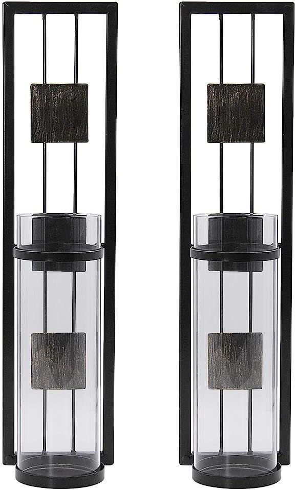 Shelving Solution Wall Sconce Candle Holder Metal Wall Decorations for Living Room, Bathroom, Dining Room, Set of 2: Home & Kitchen