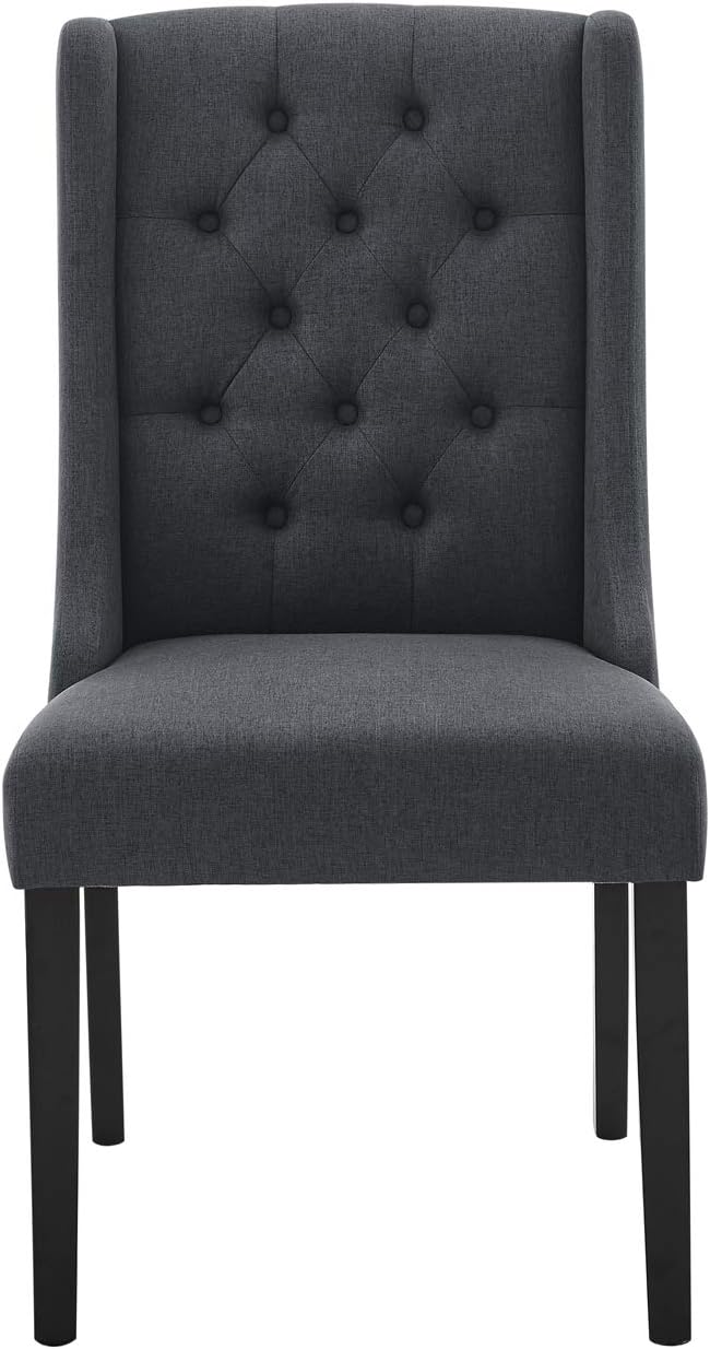 Kitchen & Living Room Chair Modern Dining Room Chair Single Upholstery Accent Side Chair for Bedroom and Living Room Classic Office Chair in Dark Grey