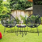 AOUXIN Acapulco 3-Piece Garden Furniture Set with Tempered Glass Table view 9