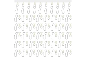 Zenvio Curtain Track Hooks, Pack of 100 Stainless Steel Curtain Hooks for Gazebo, RV Clips, 50 Track Hook and 50 Gliders, Sli