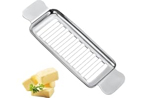 SKTMH Butter Slicer Cutter, Stainless Steel Cheese Cutter, Multifunctional Food Butter Cutter, Wire Cheese Slicer with Ergono