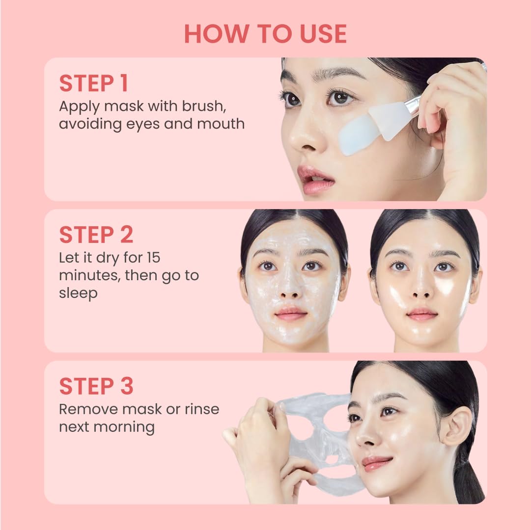 QUIA Overnight Collagen Wrapping Mask – Wake Up with Firmer, Hydrated Skin – Easy Peel-Off Formula – Korean Skincare for Radiance and Elasticity – For All Skin Types, 75ml
