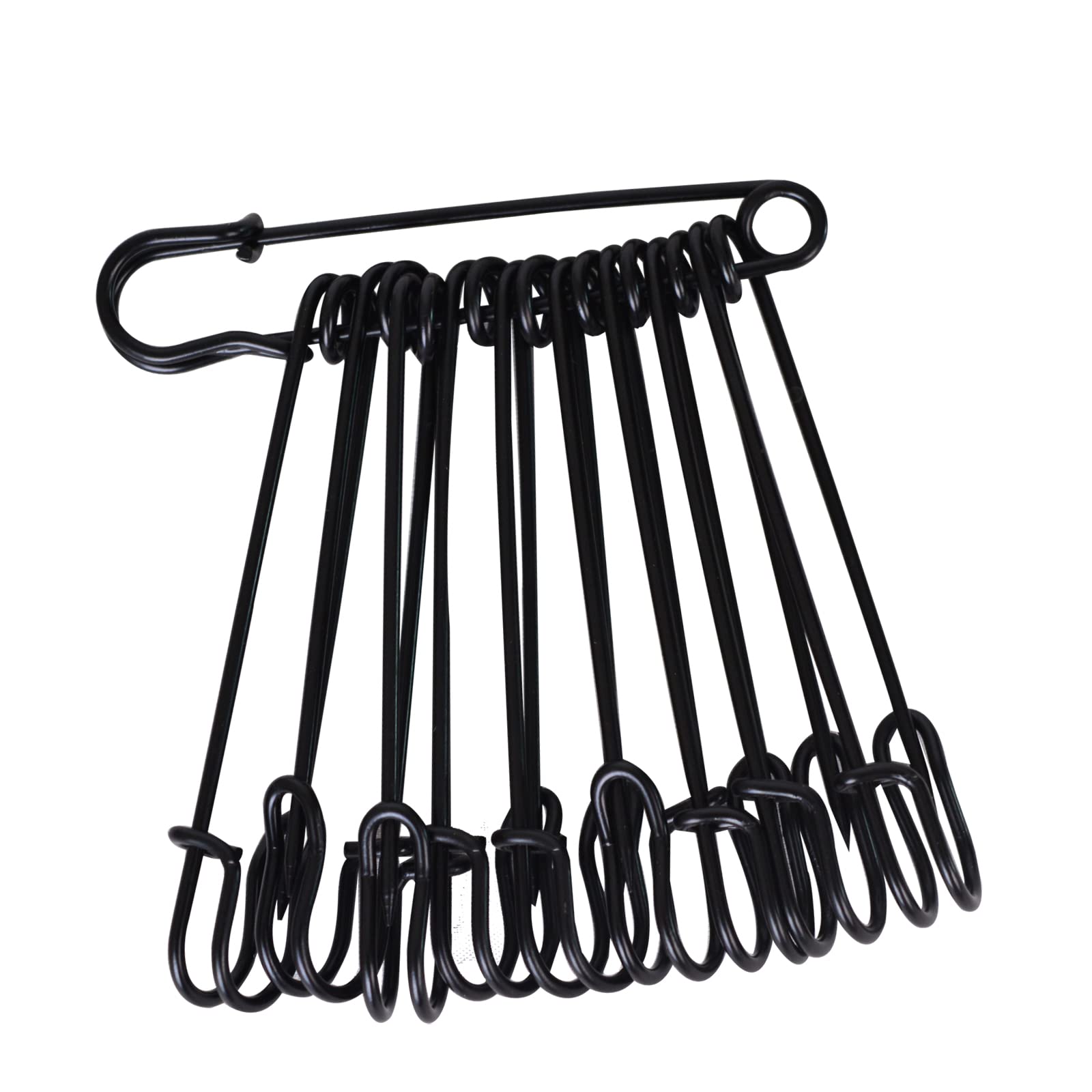 Bleiou 50 Pcs Safety Pins Heavy Duty Large Safety Pins Steel (Black)