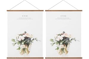 Miaowater 2 Pack Poster Frame,18x24 18x12 18x28 Magnetic Light Wood Wooden Frames Hanger for Photo Picture Art Canvas Print Artwork Wall Hanging Teak Wood 18''