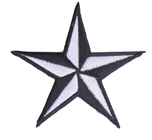 title=toppa stella rock toppa termodesiva toppa patch toppa stelle nero agento 7 cm