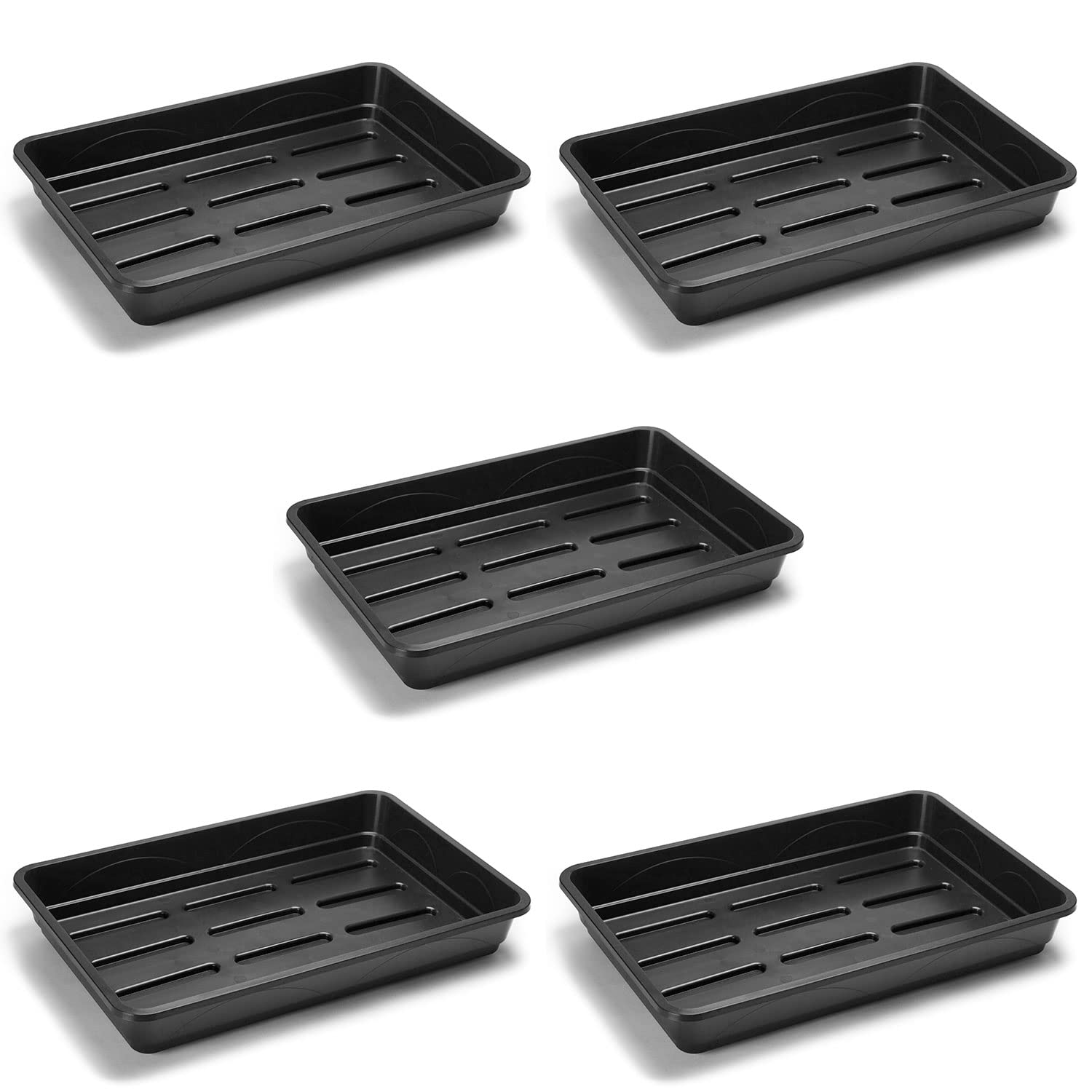 EarlyGrow MPL50040/S/5 Heavy Duty Large Seed or Gravel Tray 58 x 38 x 9.5 Centimetres - Pack of 5 - Black