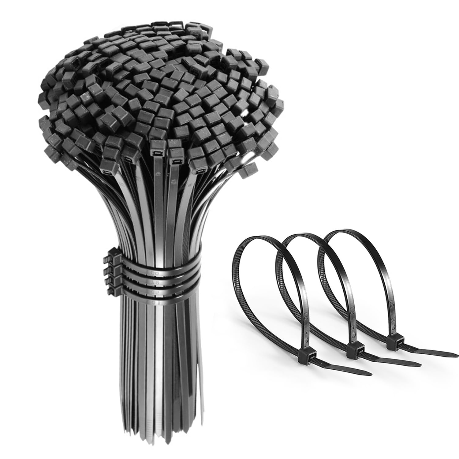 Cable Ties, 300mm x 3.6mm 40lbs Nylon Zip Ties Self Locking Multi-Purpose Plastic Tie Wraps for Tidy Wires Home Office Workshop and Garden (250, Black)