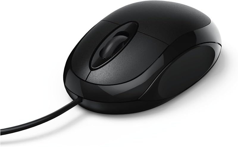 Mouse óptico hama com conexão usb, para canhotos e destros, cabo de 1,30 m, mouse mc-100 com cabo preto, cor preta