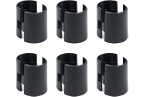 Geesatis Shelves Parts 6 Set / 12 Pack Wire Shelving Shelf Lock Clips Black Split Sleeves Shelving Metal Rack Locking Metro Clip for Diameter 1.5Inch / 38mm Shelving