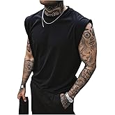GORGLITTER Men's Sleeveless Tank Top Y2k Crew Neck Muscle Gym Streetwear Shirt Summer Casual Going Out Tops