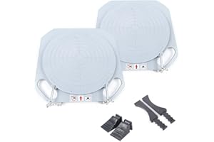 Futchoy Two-Piece 345mm Wheel Alignment Tool Turntable Car Truck Wheel Alignment Turntable Durable for Garage or Auto Repair Shop