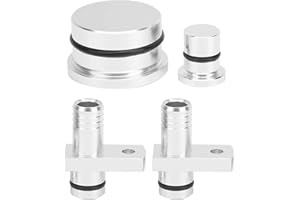 PCV Reroute Fitting Kit with Reroute Port Plug and Resonator Plug Fit for GM Duramax 6.6L 2004.5‑2010(Silver)