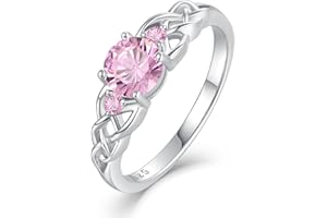 STARCHENIE Celtic Knot Ring for Women 925 Sterling Silver 3-Stone Promise Ring Size 5-10