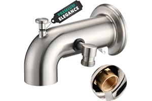 YASINU Long Tub Spout with Diverter Brushed Nickel,Bathtub Faucet with Shower Water Diverter for Hand Shower Fits Threaded 1/2" or 3/4" IPS