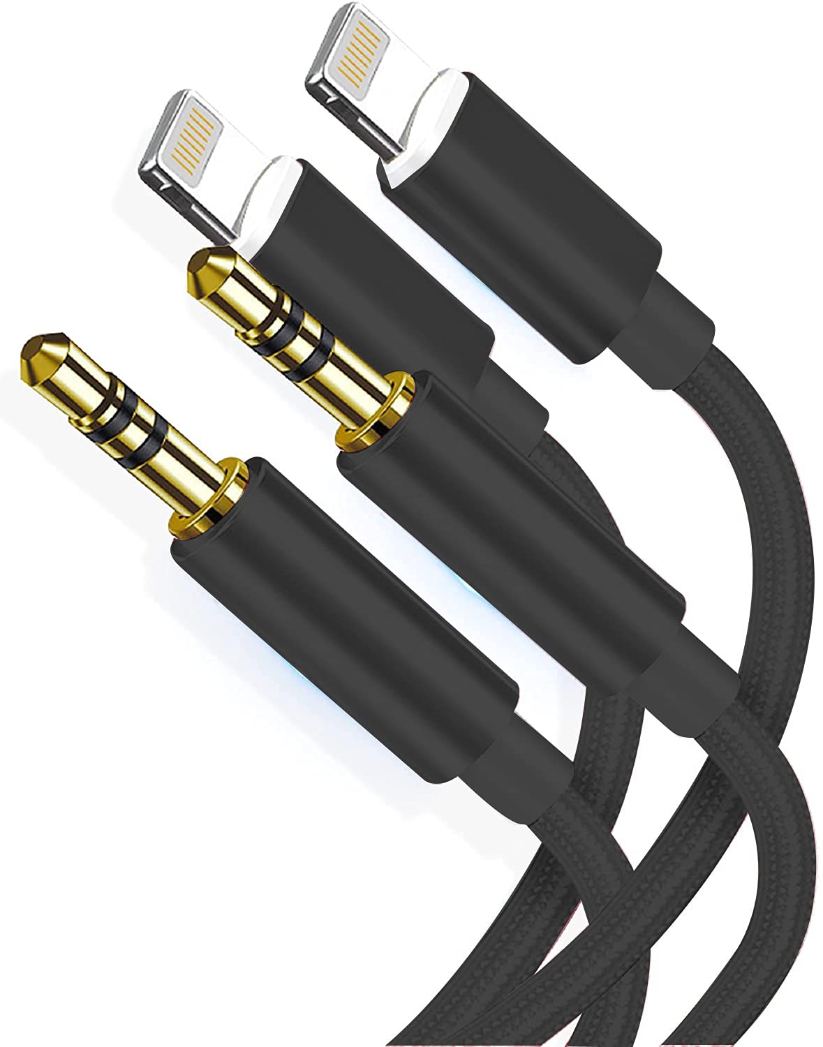 [2 Pack] Aux Cable for iPhone, [Upgraded] Car 3.5mm Lead Cord Audio Stereo Cable Headphone Jack Adapter for iPhone 14/SE 2022/13/12/12Pro/12Pro Max/SE/11/11Pro/11Pro Max/XR/Xs/Max/8/7 (BLACK)