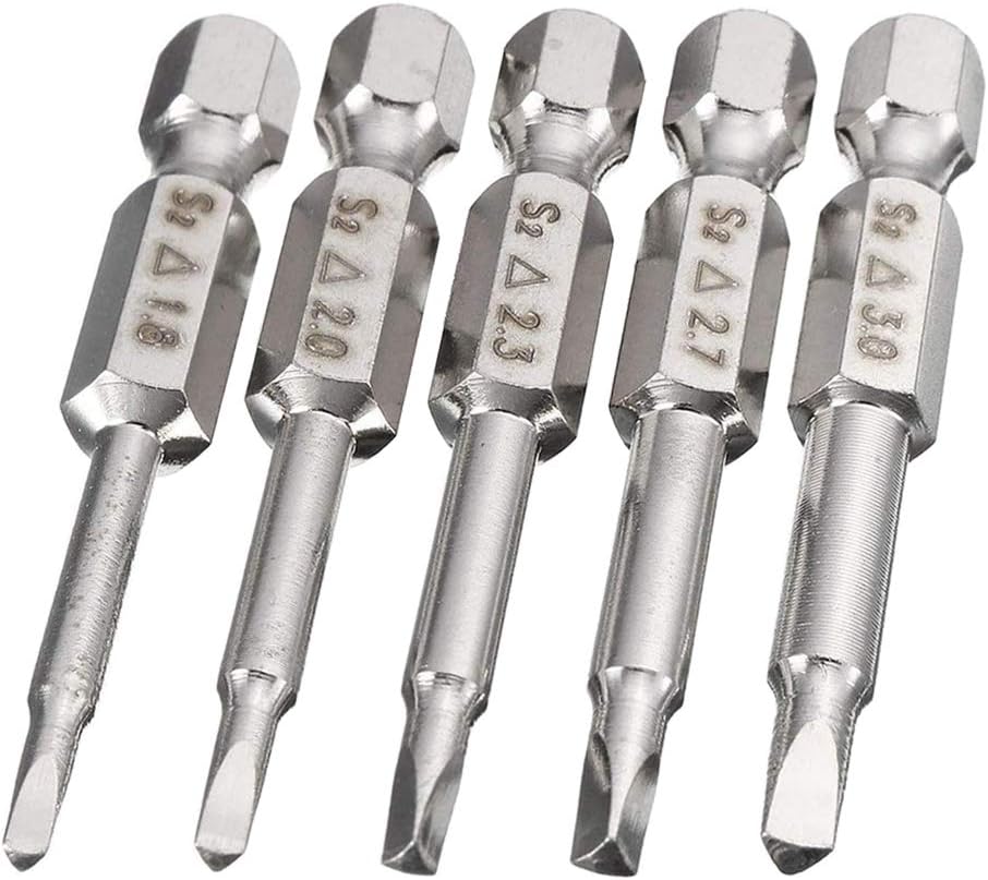 Mesee 5Pcs Magnetic Triangle Head Screwdriver Bits 50mm 1/4 Hex S2 Steel