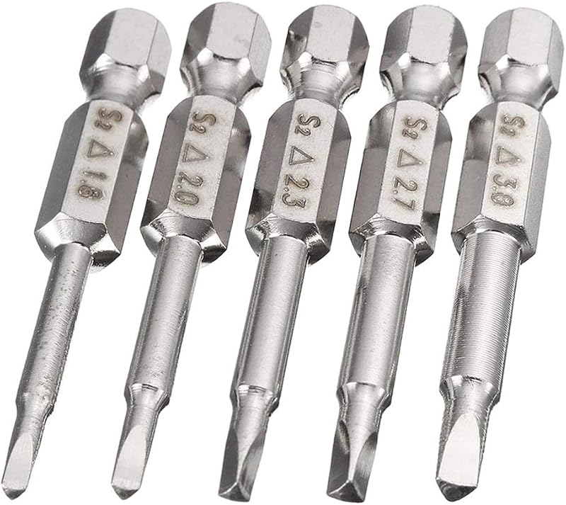 Mesee 5Pcs Magnetic Triangle Head Screwdriver Bits 50mm 1/4 Hex S2 Steel