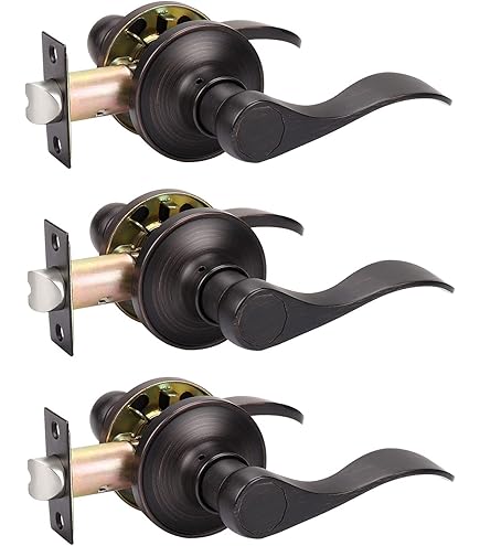 Dynasty Hardware Heritage Privacy Door Lever Set - Aged Oil Rubbed Bronze Reversible Levers