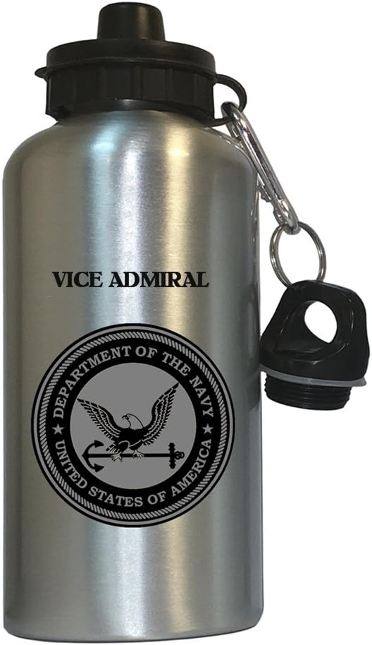 Custom Image Factory Vice Admiral - US Navy Water Bottle Silver, 1030