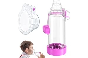 HEWEJA Handheld Inhaler Spacer for Infants, Children, and Adults - Anti-Static - Portable Design for Home, School, and Travel - Soft Silicone Mask - Nessi OTC Spacer - Easy to Clean (Purple Kids)