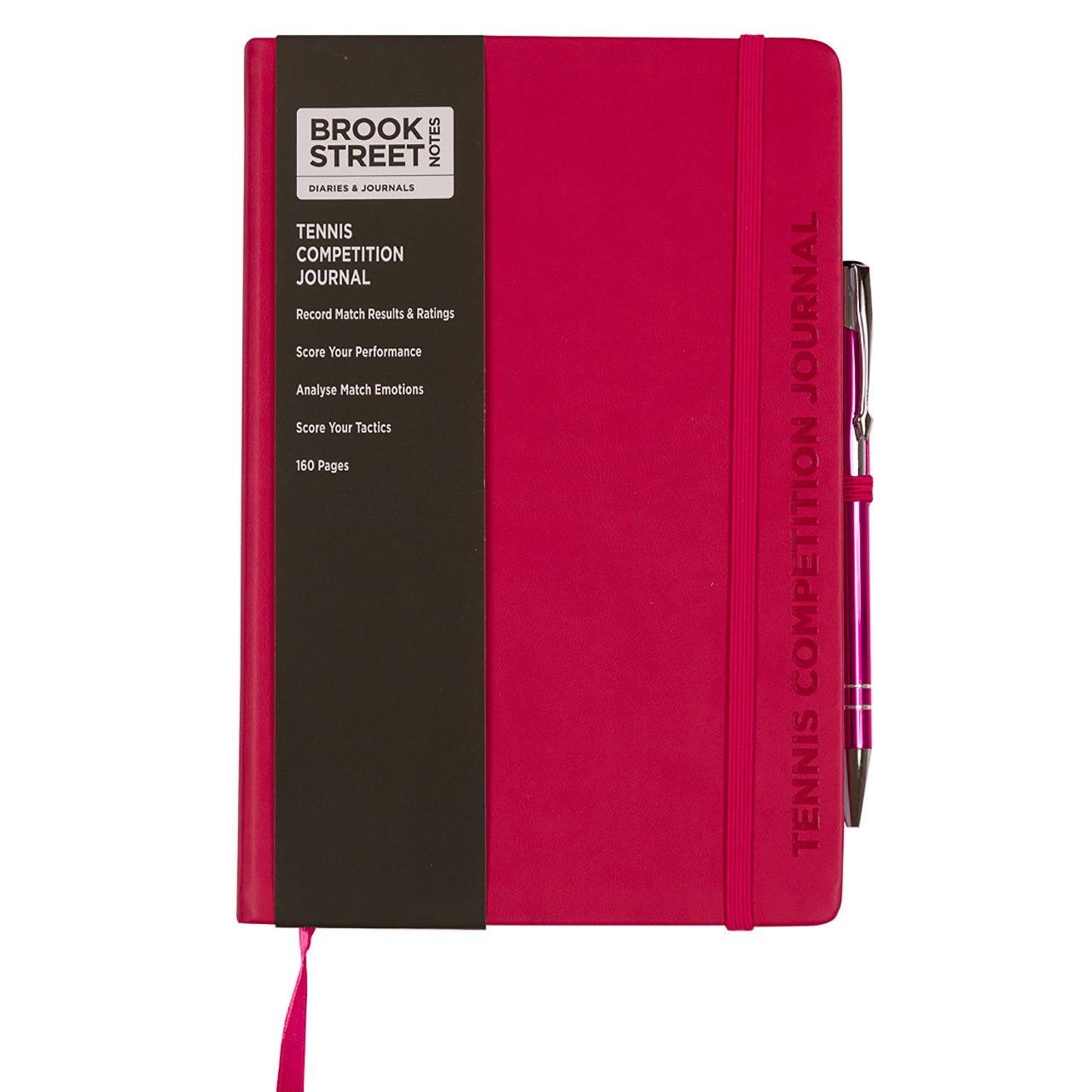 Tennis Competition Notebook - Hardback A5 Tennis Gift (Fuchsia Pink)