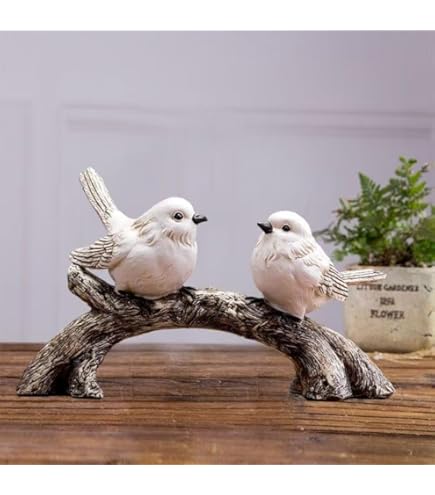 Garden Birds of the World 鳥　置物 Amazon.com: Melrose 82407 Birds on Branch, 9-inch Length, Resin
