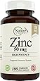 Zinc, 50 mg (High Potency) 100 Tablets, Immune System Support: Supplement for Men and Women, Natural Zinc from (oxide / citrate) Made by Nature’s Potent
