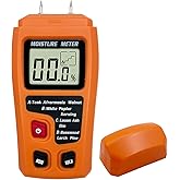 Digital Wood Moisture Meter Wood Humidity Tester Hygrometer Timber Damp Detector Large LCD Display (Orange)