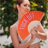 Fisura Original Handheld Folding Fan with Hanger Red Wood Fan view 6