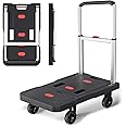 Platform Hand Truck Portable Trolly - Fully Folded Compact Push Cart, 330lbs Capacity Heavy Duty Dolly Practical Handling Tools for Household Industrial, Noise Reduction Office Moving Truck