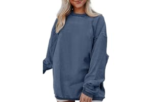SHEWIN Oversized Sweatshirts for Women Loose Fit Casual Crewneck Sweatshirts Long Sleeve Pullover Tops