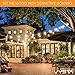 Vysta 52 Feet LED Outdoor Patio String Lights – Industrial Grade Wire Strand, 17 Clear Bulbs and Sockets, Daisy Chain Outlet - Soft White Glow