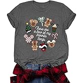 It's The Most Wonderful Time Christmas Shirts Women Santa Snowman Reindeer T-Shirts Xmas Graphic Tee Holiday Tops
