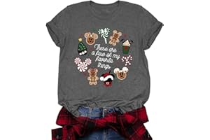 SWHLEDYE It's The Most Wonderful Time Christmas Shirts Women Santa Snowman Reindeer T-Shirts Xmas Graphic Tee Holiday Tops