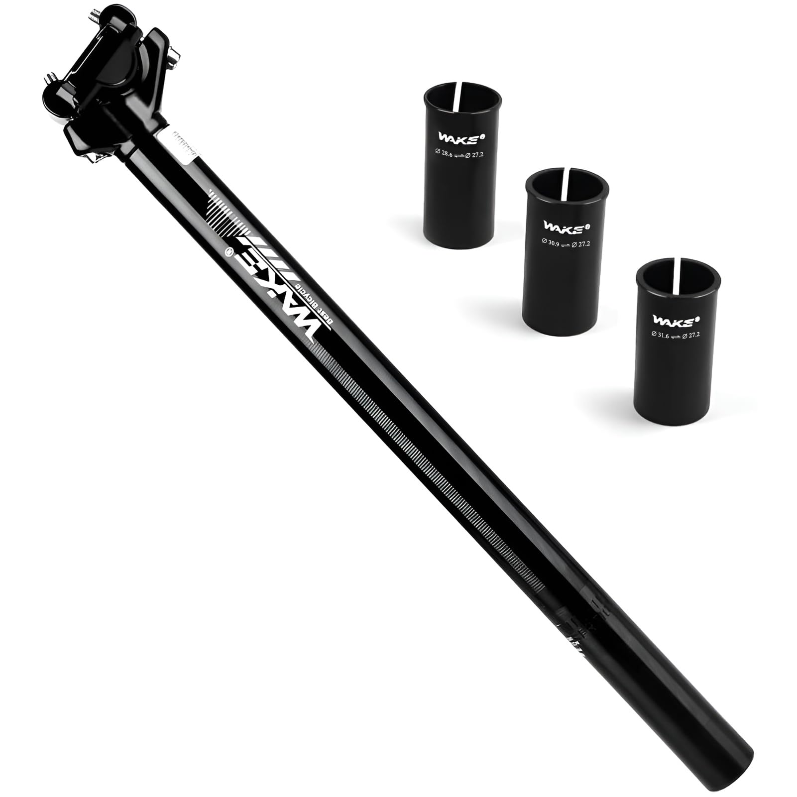 BESNIN Bike Seat Post 27.2*400mm Alluminium Alloy Bicycle Seat Post with 28.6/30.9/31.6mm Bike Seatpost Shim for MTB BMX Road Bike