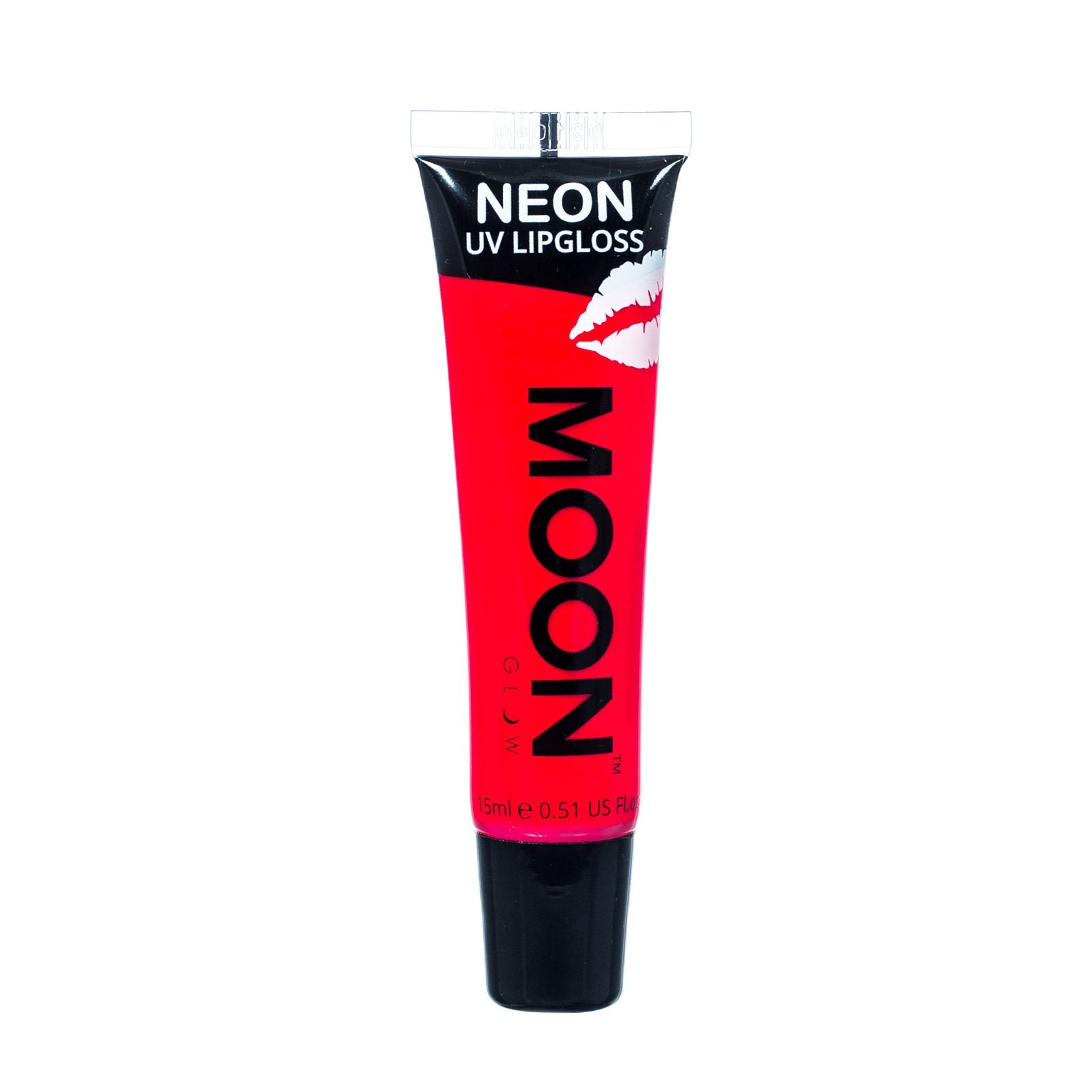 Moon Glow - Neon UV Lip Gloss – 15ml Red Strawberry – Scented and glows brightly under UV!