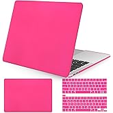 Seorsok Compatible with MacBook Pro 13 inch Case M2 2023,2022,2021-2016 A2338 M1 A2251 A2289 A2159 A1989 A1708 A1706,Plastic Hard Shell&Keyboard Cover,Hot Pink