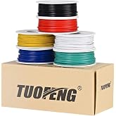 TUOFENG 18 AWG Stranded Wire Kit, Tinned Copper, 6 Colors, 16.4 ft Each | Tinned Copper Wire, PVC (OD: 1.85 mm), Stranded Wire, Hookup Wires for DIY DC/AC
