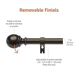 Amazon Basics Adjustable Curtain Rods for